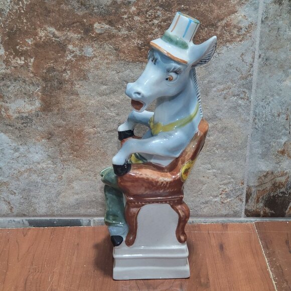 Vintage Donkey Horse Wine Decanter Empty  Bottle 12" Red Wine Mareialla Product - Picture 7 of 14